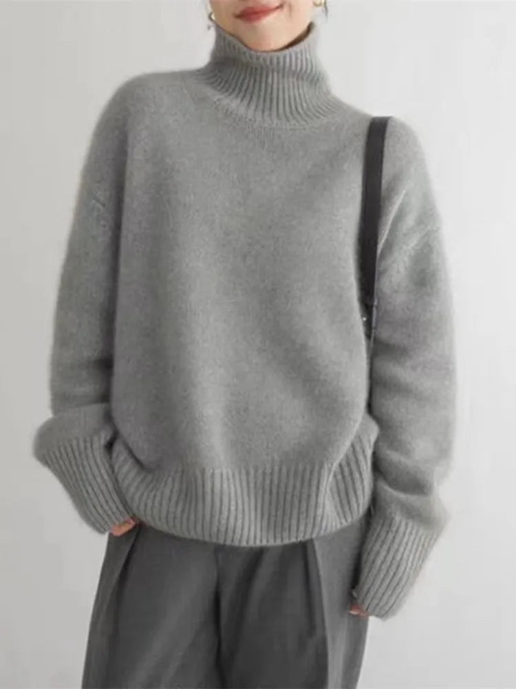 Sarah | Stylish Oversized Turtleneck Sweater - Elle Melbourne