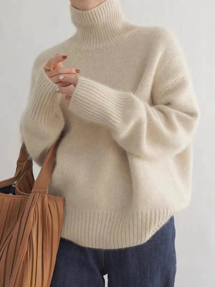 Sarah | Stylish Oversized Turtleneck Sweater - Elle Melbourne
