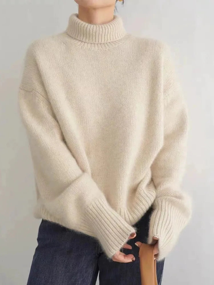 Sarah | Stylish Oversized Turtleneck Sweater - Elle Melbourne
