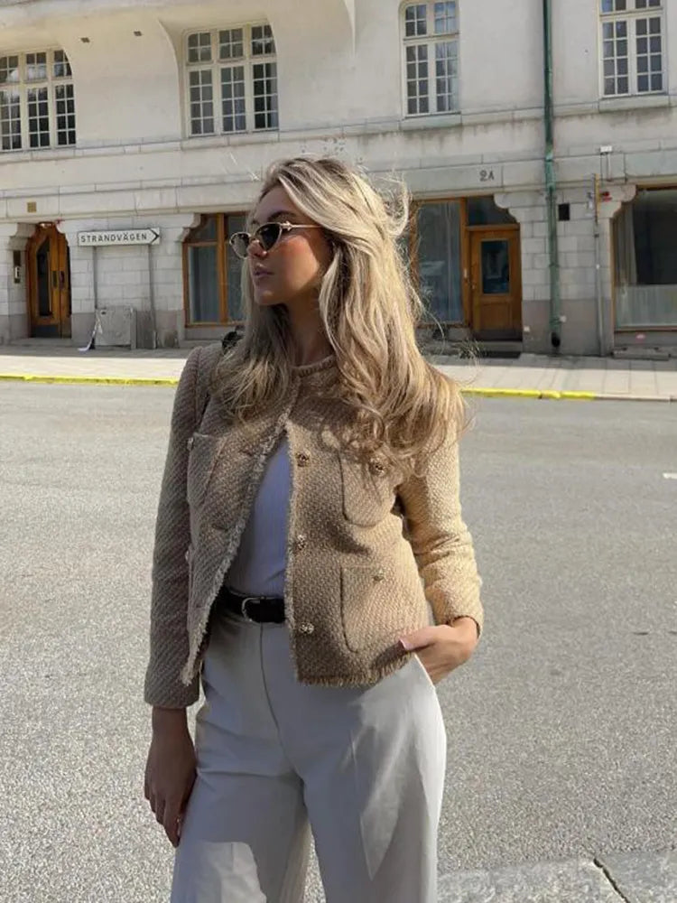 Malia | Stylish Tweed Cropped Jacket - Elle Melbourne