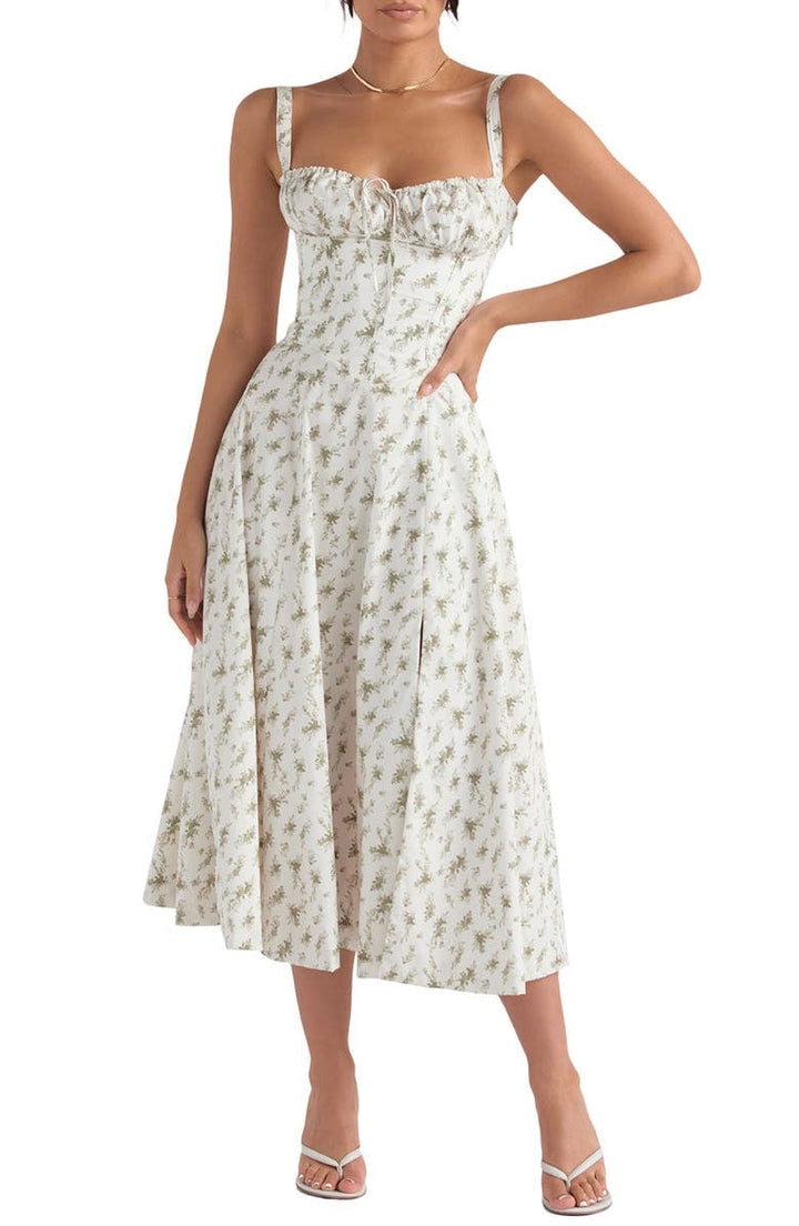 Freya | Stylish Floral Midi Dress - Elle Melbourne