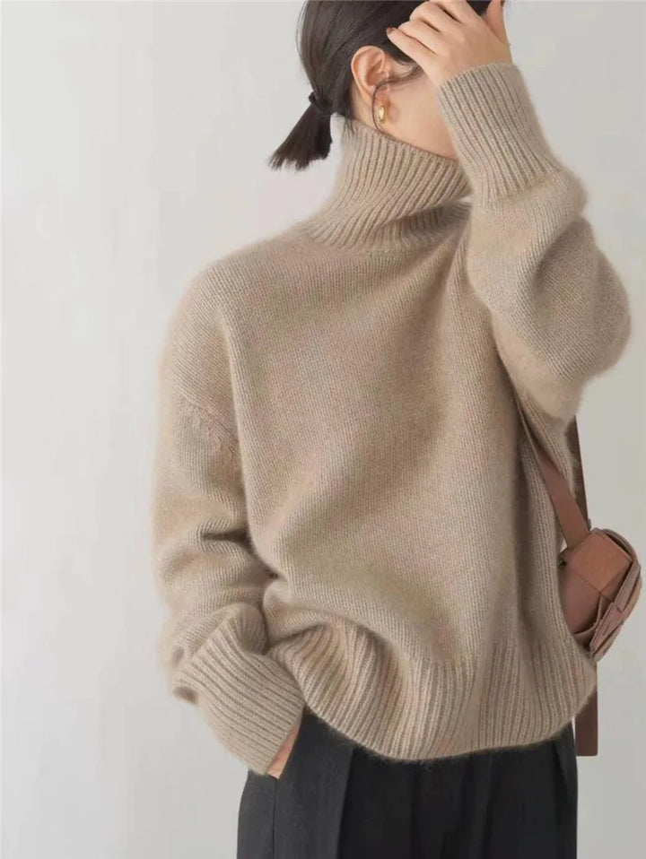 Sarah | Stylish Oversized Turtleneck Sweater - Elle Melbourne