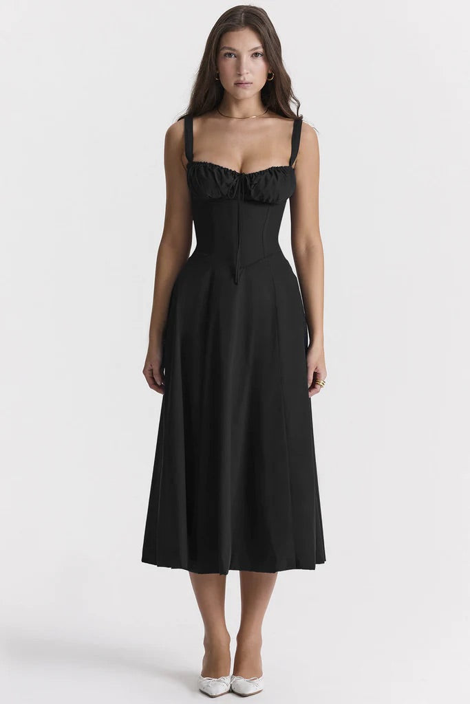 Freya | Stylish Floral Midi Dress - Elle Melbourne