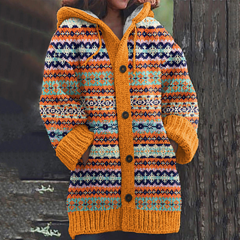 Natalie ™ | Stylish Multicolor Hooded Cardigan - Elle Melbourne