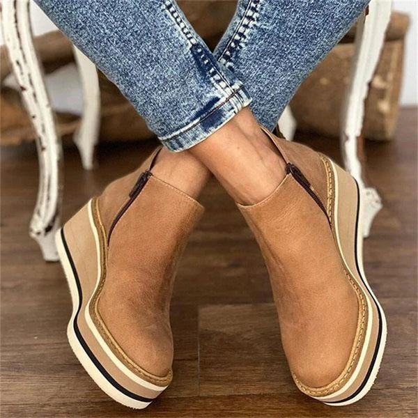 Emilia™ | Stylish Wedge Ankle Boots - Elle Melbourne