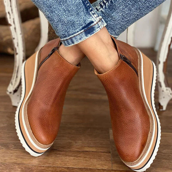Emilia™ | Stylish Wedge Ankle Boots - Elle Melbourne