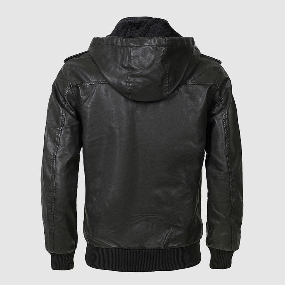 Olaf ™ | Quilted Leather Hooded Jacket - Elle Melbourne