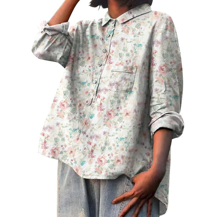 Lora™ | Stylish Floral Button-Up Shirt