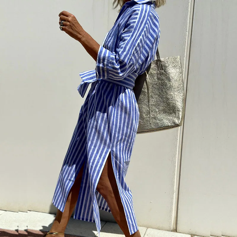 Sophie™ - Striped Shirt Dress - Elle Melbourne