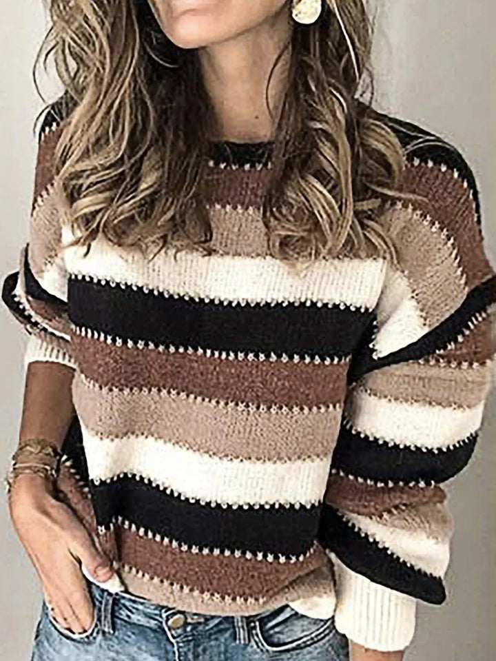 Cristina™ | Block Design Knit Sweater - Elle Melbourne