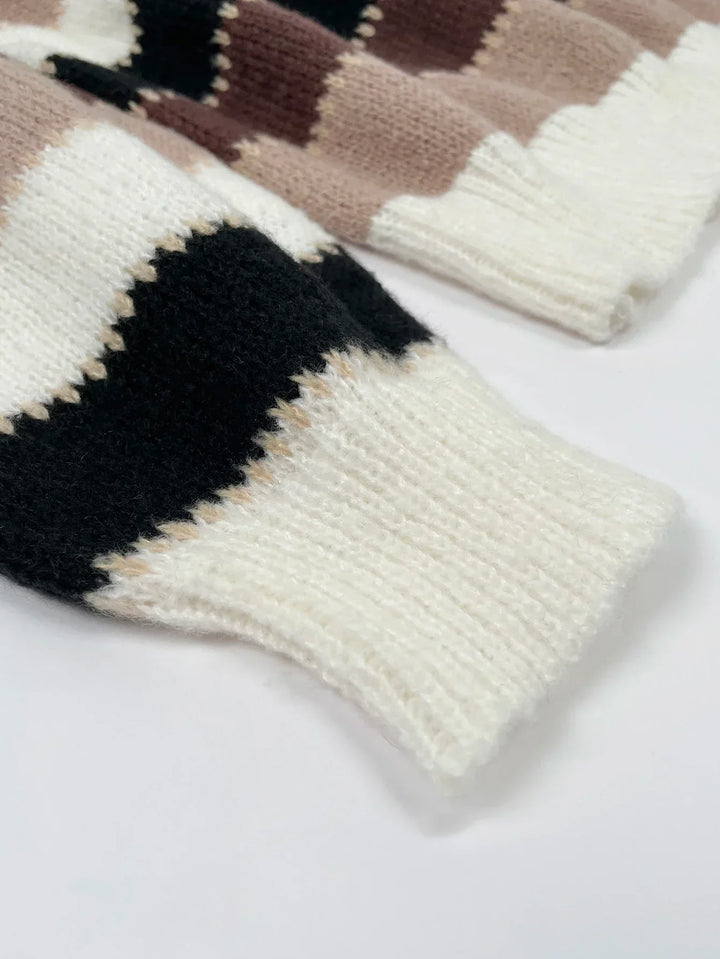 Cristina™ | Block Design Knit Sweater - Elle Melbourne