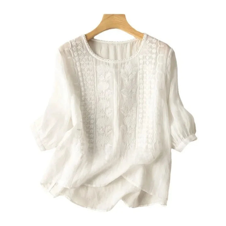 Melysa™ | Elegant Embroidered Blouse - Elle Melbourne