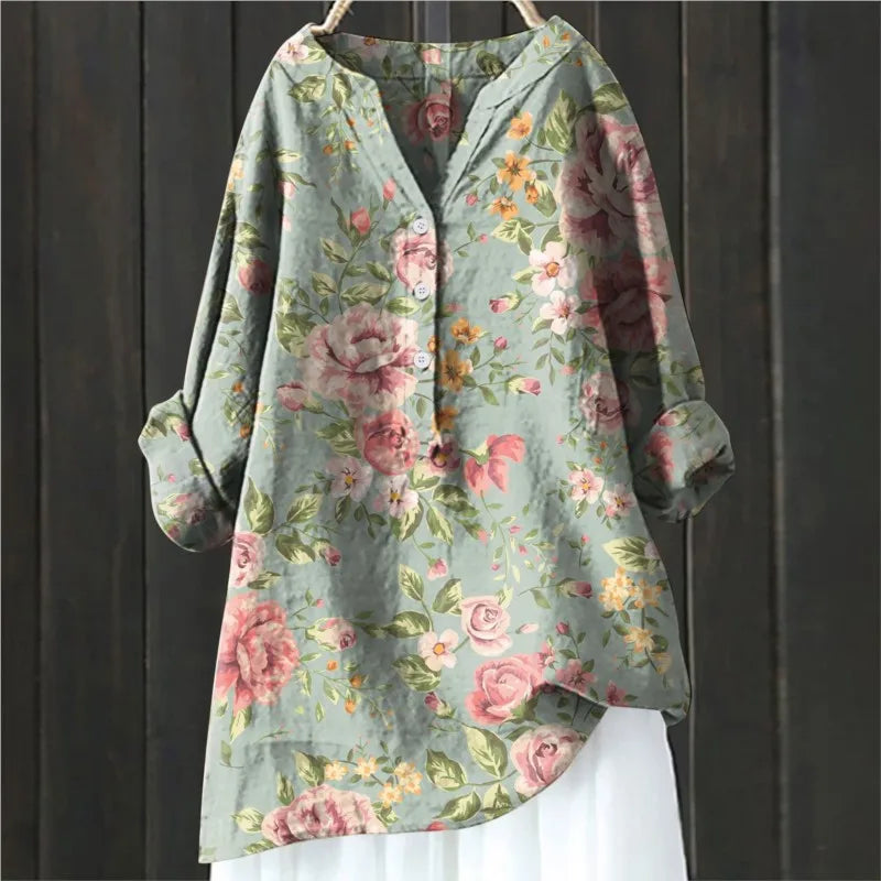 Lily™ | Elegant Loose-Fit Floral Blouse