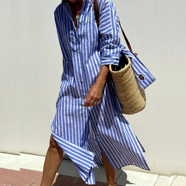 Sophie™ - Striped Shirt Dress - Elle Melbourne