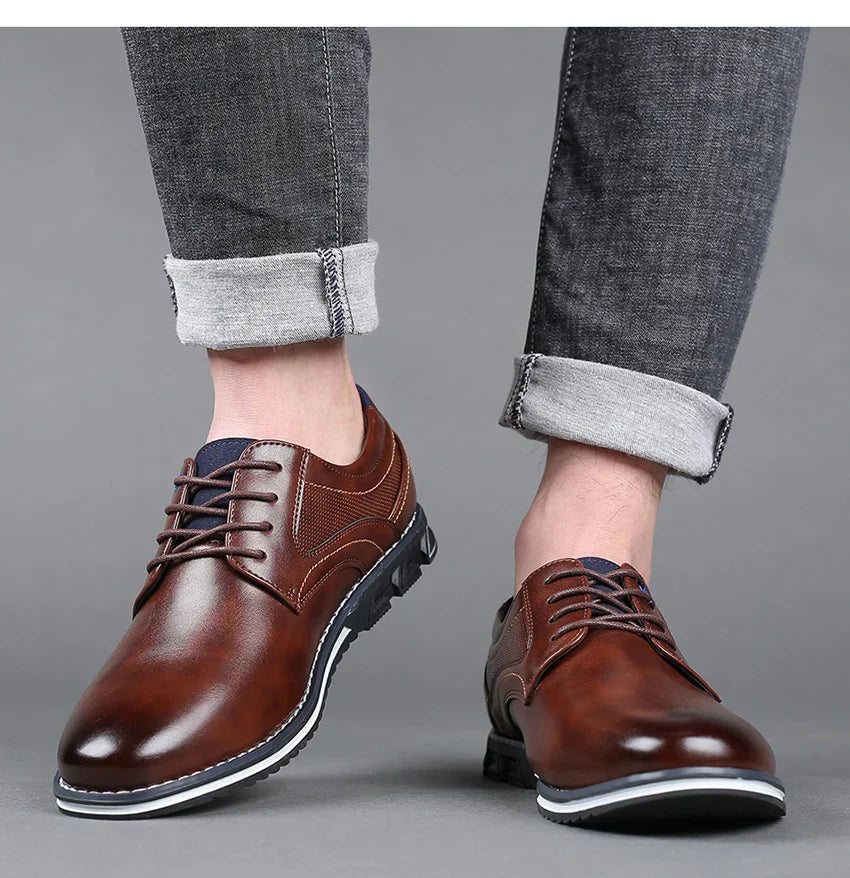 Owen | Stylish Black Lace-Up Dress Shoes - Elle Melbourne