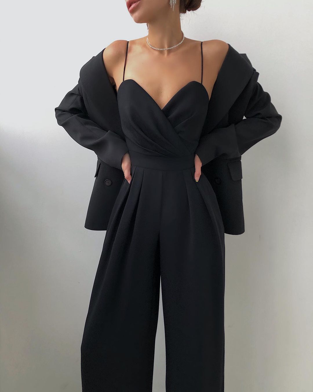 Freya | Elegant Spaghetti Strap Wide-Leg Jumpsuit - Elle Melbourne
