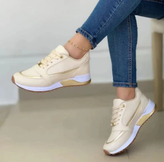 Arabella | Stylish Gold-Accent Sneakers