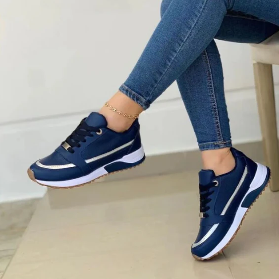 Arabella | Stylish Gold-Accent Sneakers