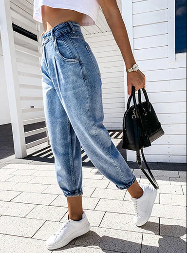 Daphne | High-Waisted Denim Jogger Pants