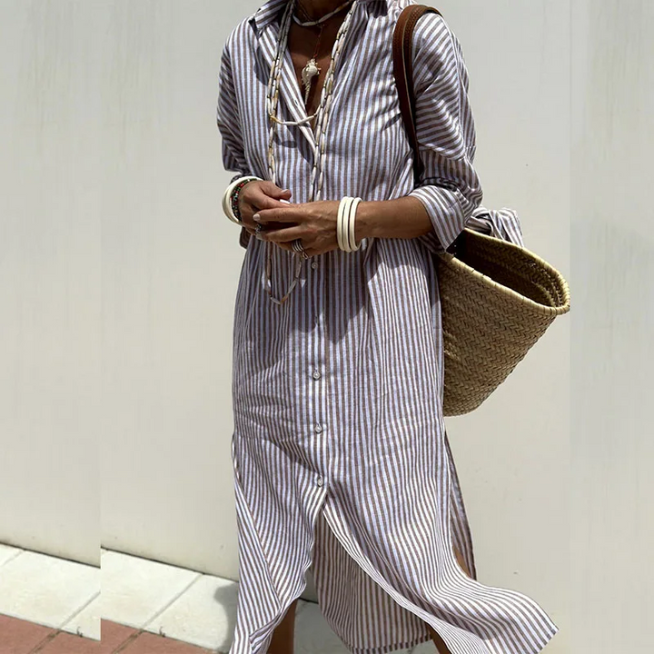 Sophie™ - Striped Shirt Dress - Elle Melbourne