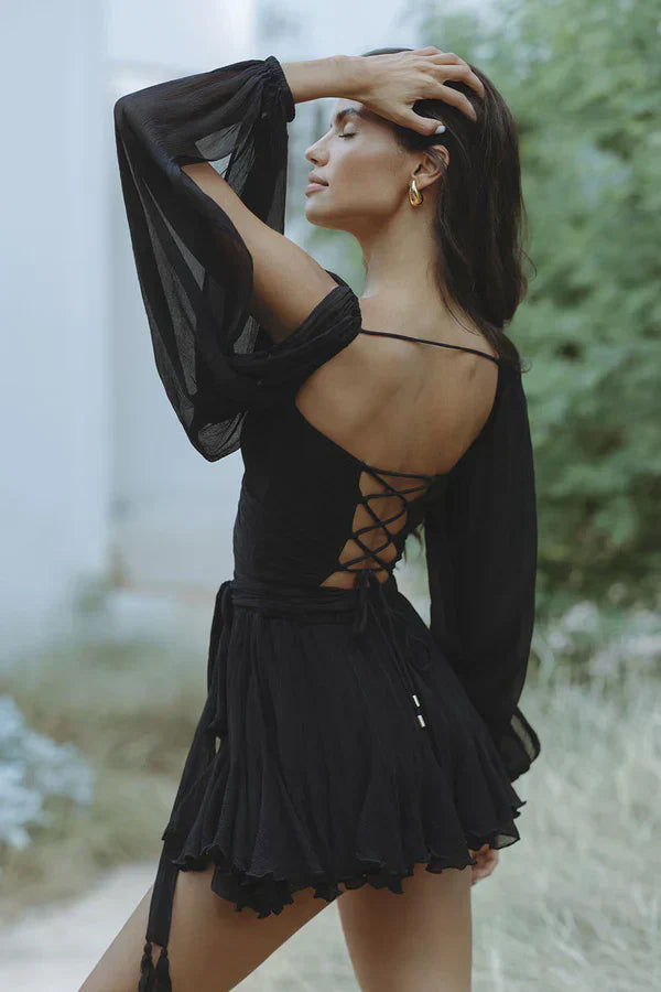 Jade | Stylish Black Wrap Dress - Elle Melbourne