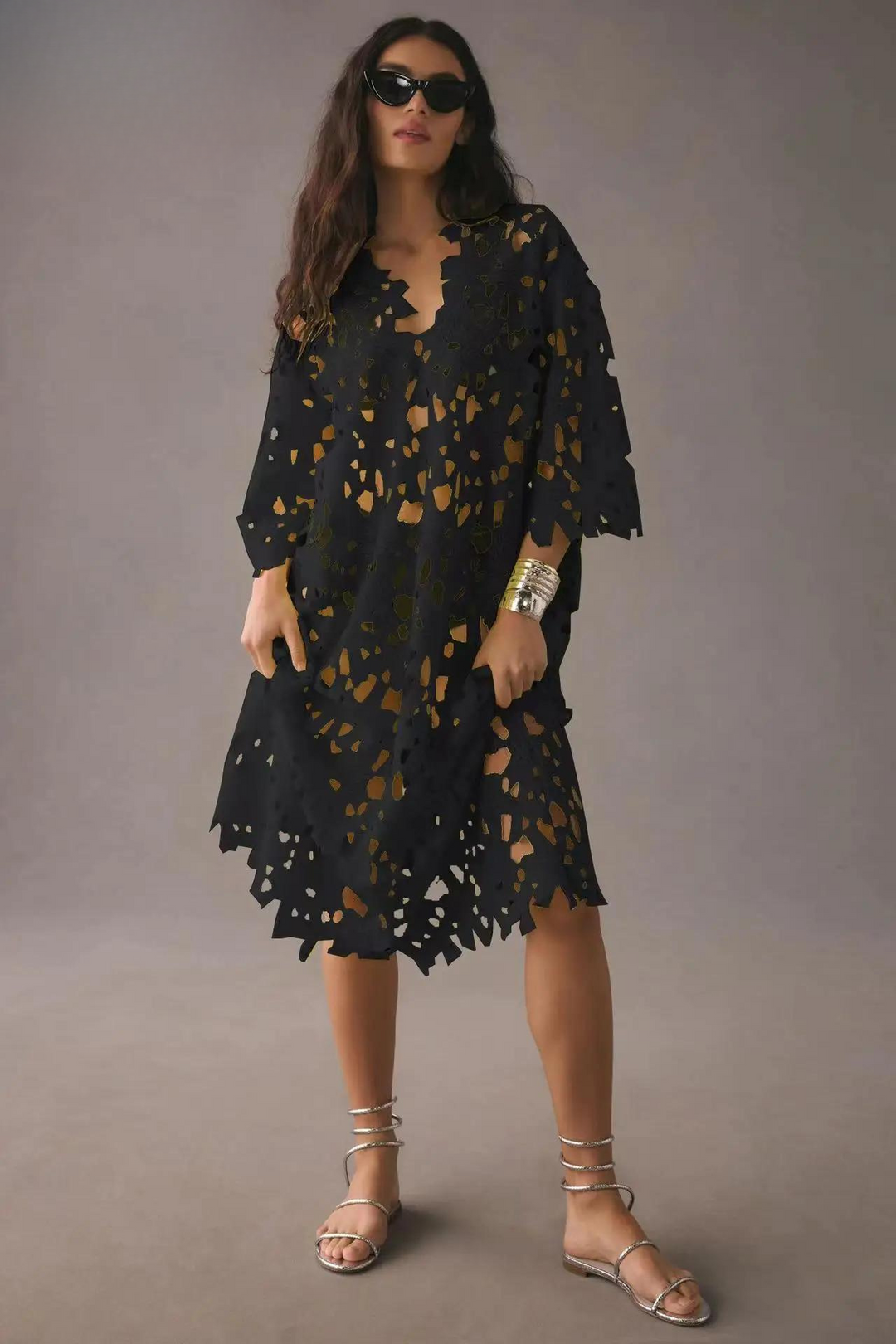Kylie | Stylish Laser-Cut A-Line Dress - Elle Melbourne
