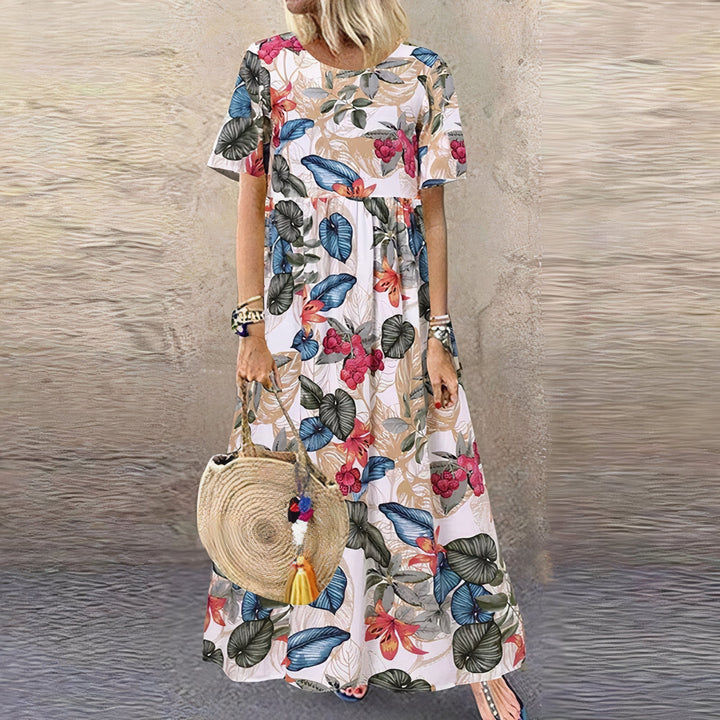 Lotte™ | Elegant Flowing Maxi Dress with Floral Charm - Elle Melbourne