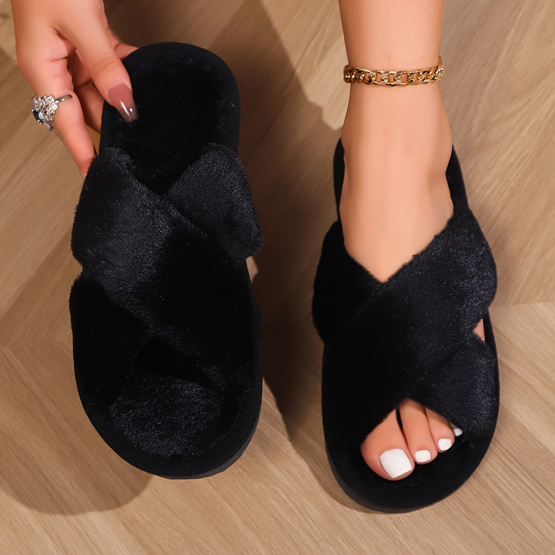 Kristy | Stylish Cross-Strap Slippers - Elle Melbourne