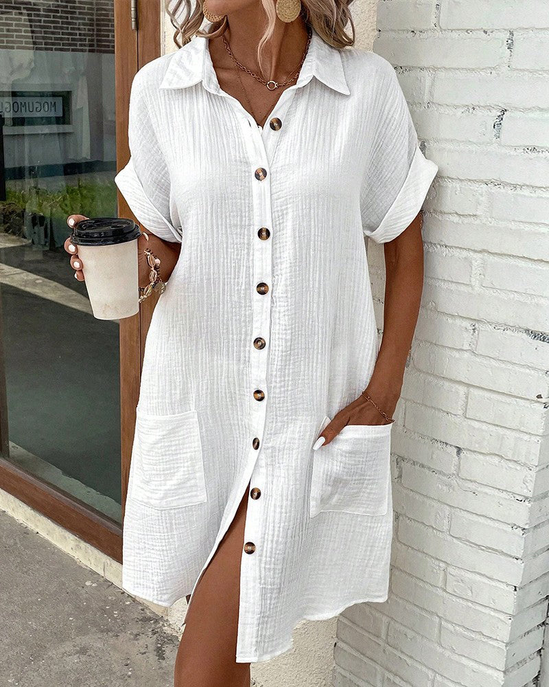 Melina™ | Effortless Button-Down Shirt Dress - Elle Melbourne