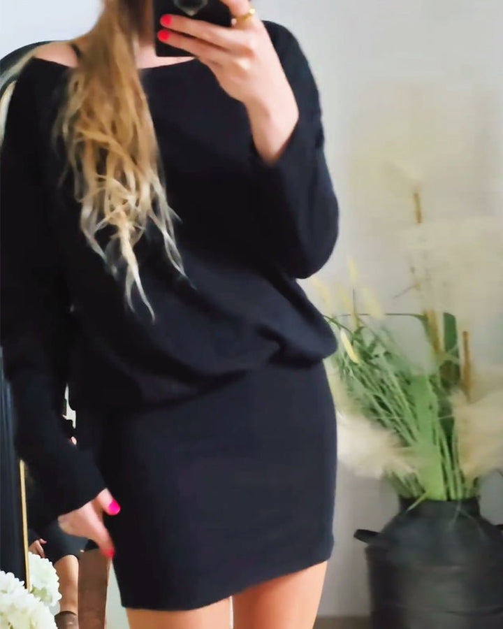 Anais™ | Long Sleeve Black Dress - Elle Melbourne