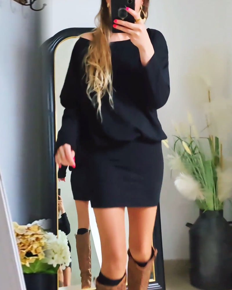 Anais™ | Long Sleeve Black Dress - Elle Melbourne