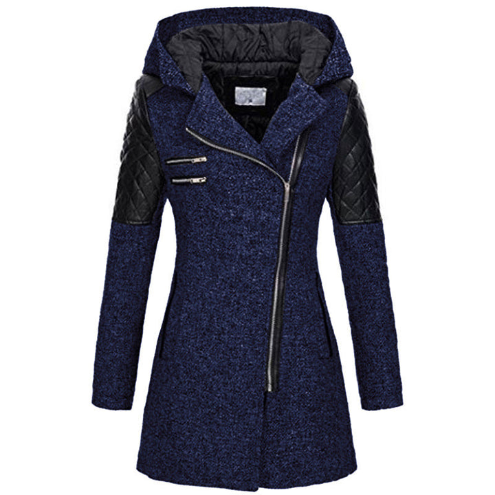 Daisy | Stylish Hooded Quilted Leather Sleeve Coat - Elle Melbourne