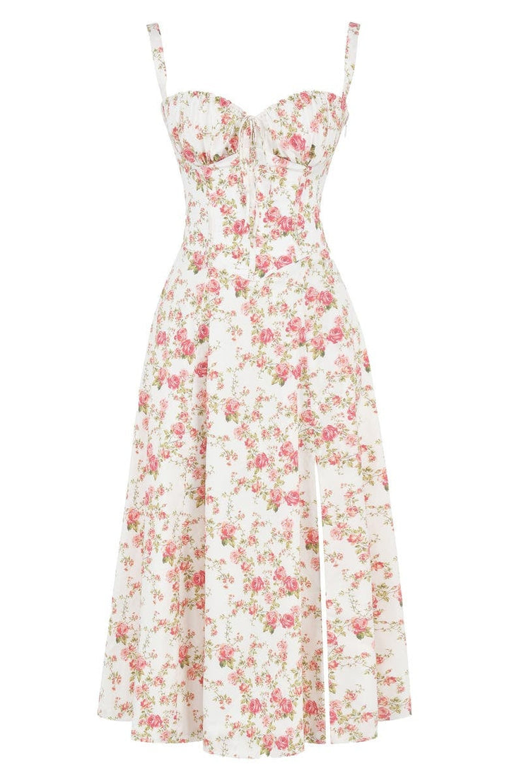 Freya | Stylish Floral Midi Dress - Elle Melbourne