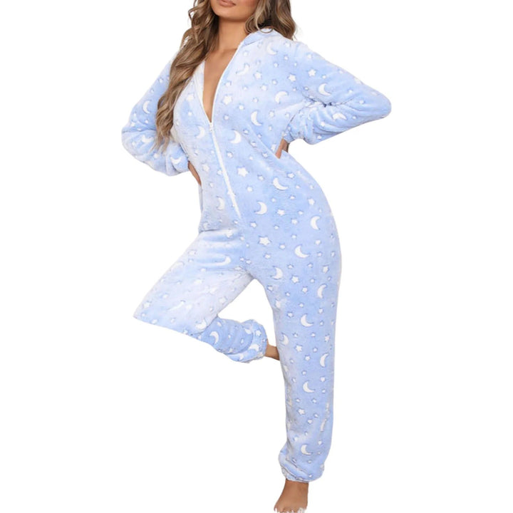 Jamie | Stylish Star Print Fleece Jumpsuit - Elle Melbourne