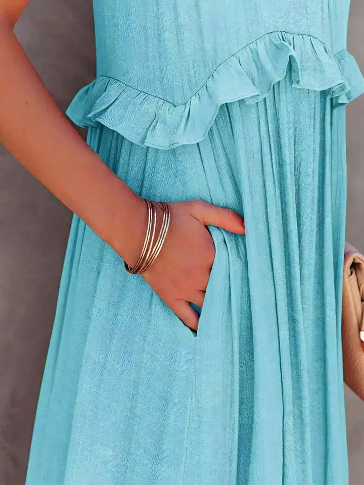 Emilia™ - Halter Ruffle Maxi Dress - Elle Melbourne