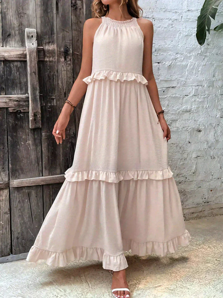 Emilia™ - Halter Ruffle Maxi Dress - Elle Melbourne