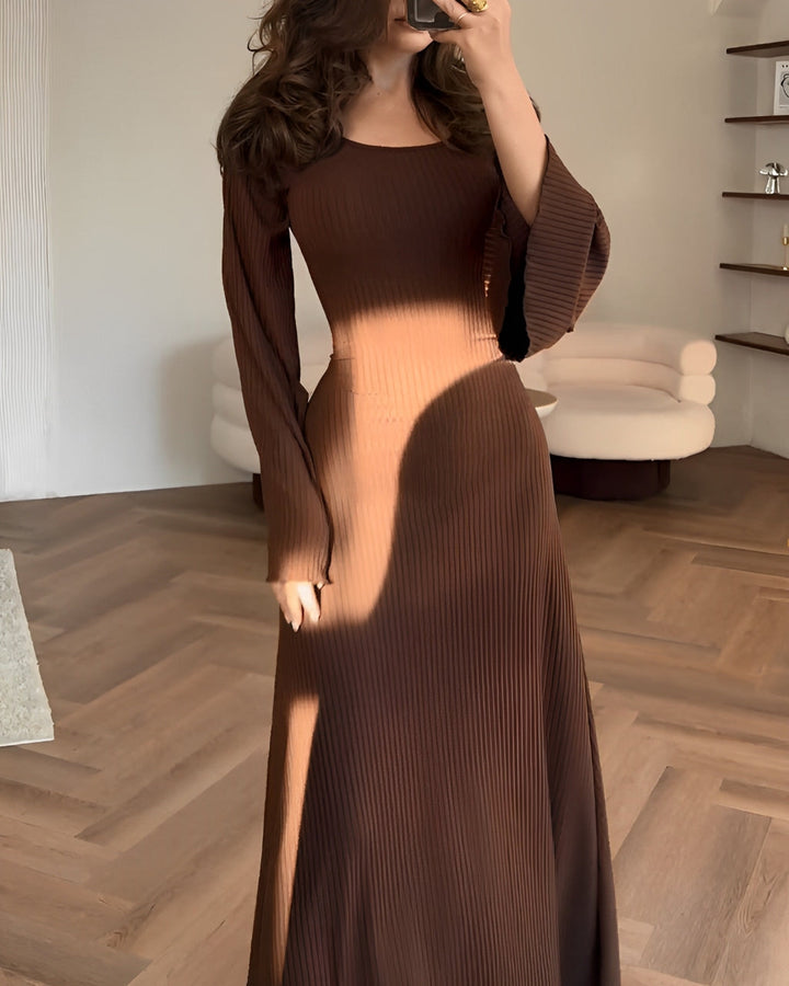 Ellie | Stylish Ribbed Long Sleeve Dress - Elle Melbourne