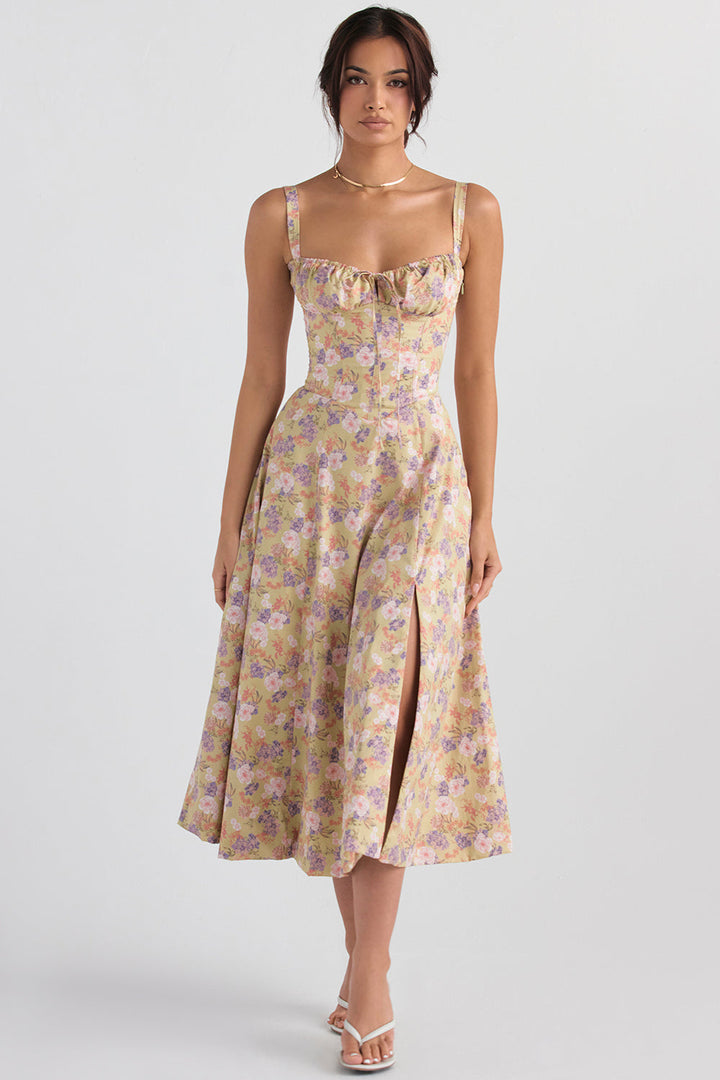 Freya | Stylish Floral Midi Dress - Elle Melbourne