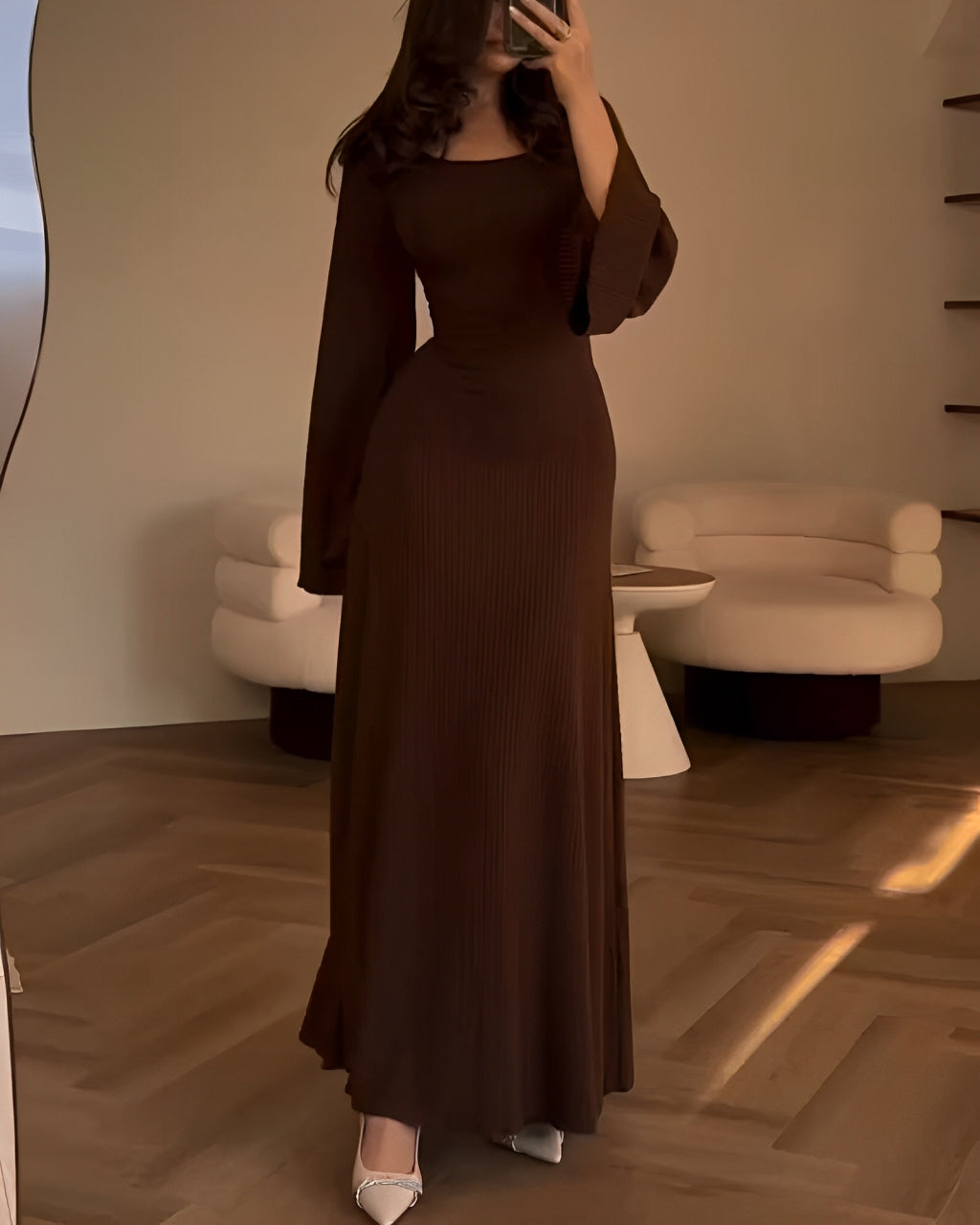 Ellie | Stylish Ribbed Long Sleeve Dress - Elle Melbourne