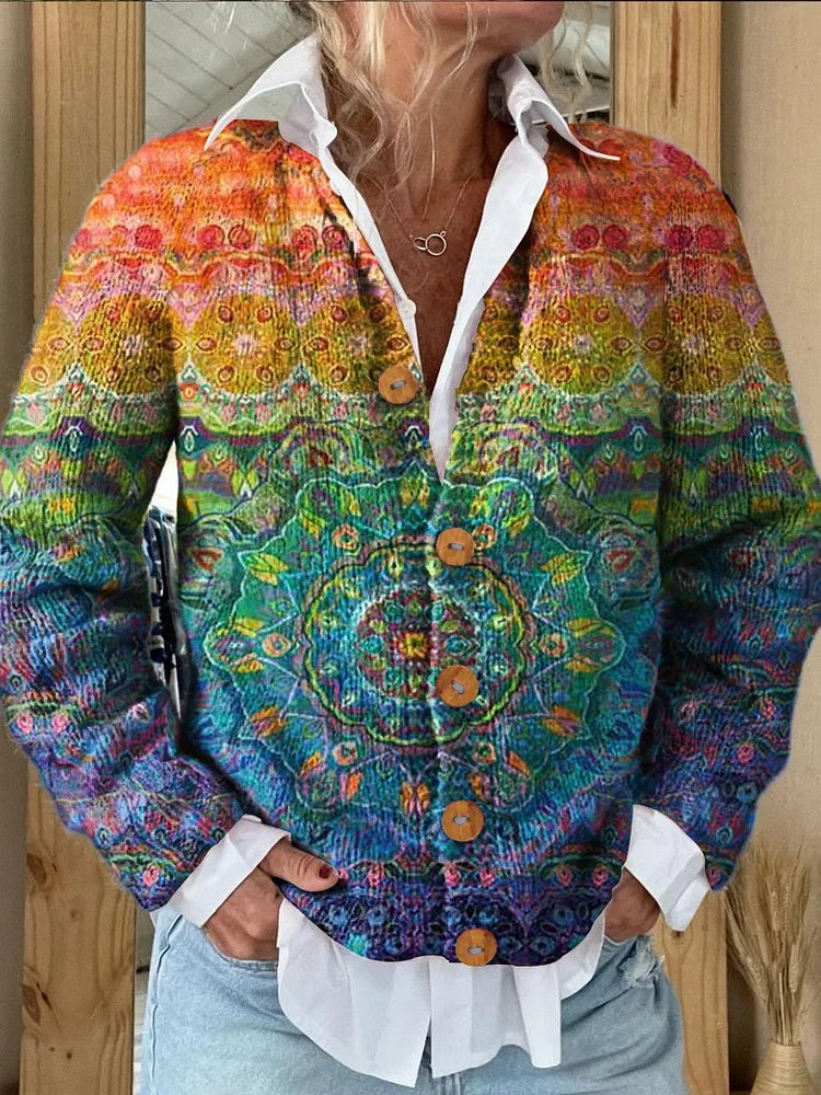 Emma™ | Stylish Floral Button-Up Knit Cardigan - Elle Melbourne