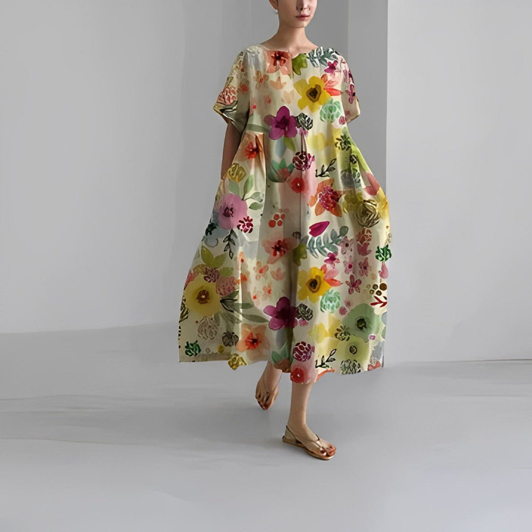 Claire™ | Bohemian Floral Print Dress - Elle Melbourne