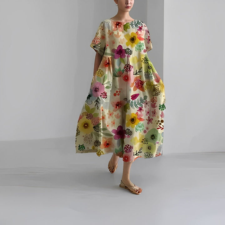 Claire™ | Bohemian Floral Print Dress - Elle Melbourne