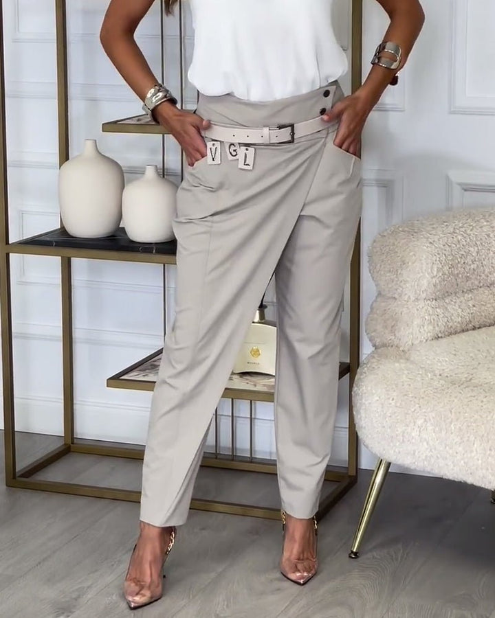 Cora™ | Patchwork Pants with Belt - Elle Melbourne