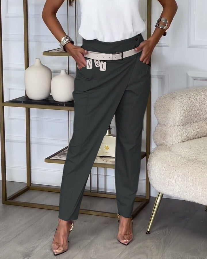 Cora™ | Patchwork Pants with Belt - Elle Melbourne