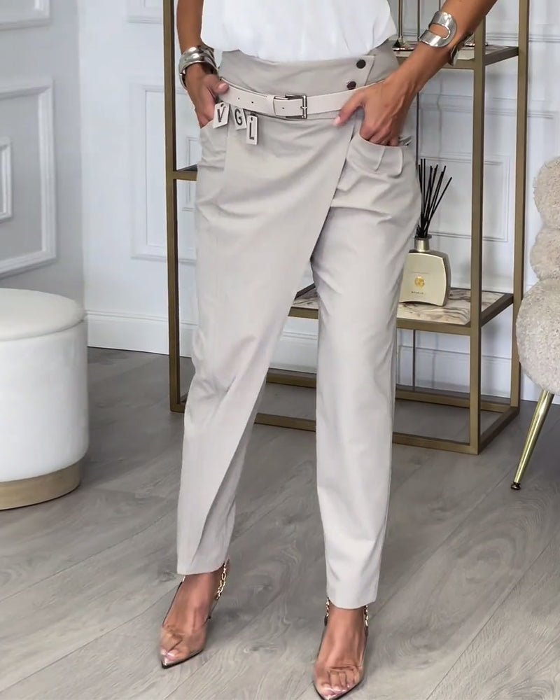 Cora™ | Patchwork Pants with Belt - Elle Melbourne