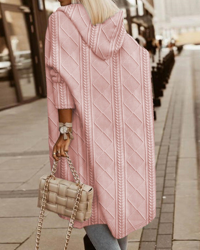 Madison | Cozy Hooded Cable Knit Cardigan - Elle Melbourne