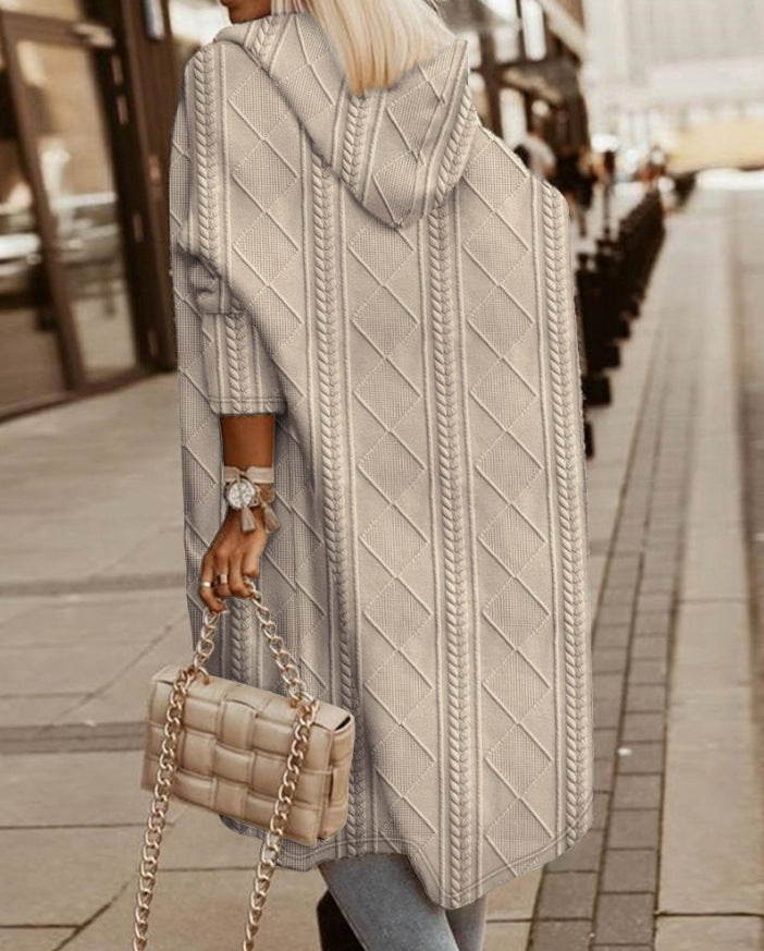 Madison | Cozy Hooded Cable Knit Cardigan - Elle Melbourne