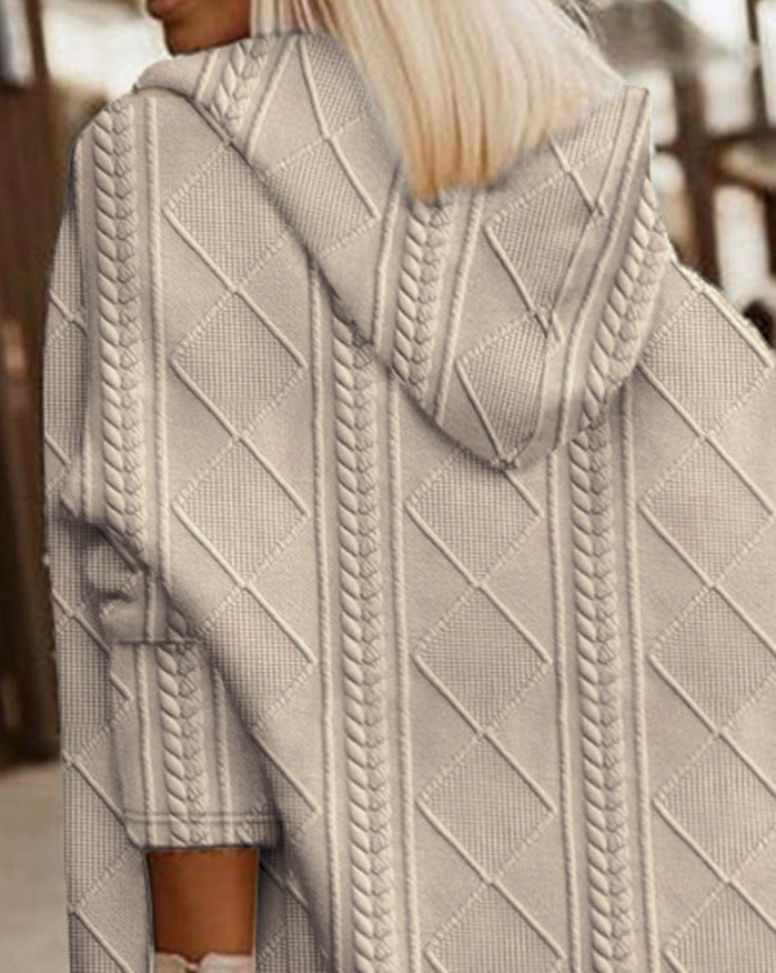 Madison | Cozy Hooded Cable Knit Cardigan - Elle Melbourne
