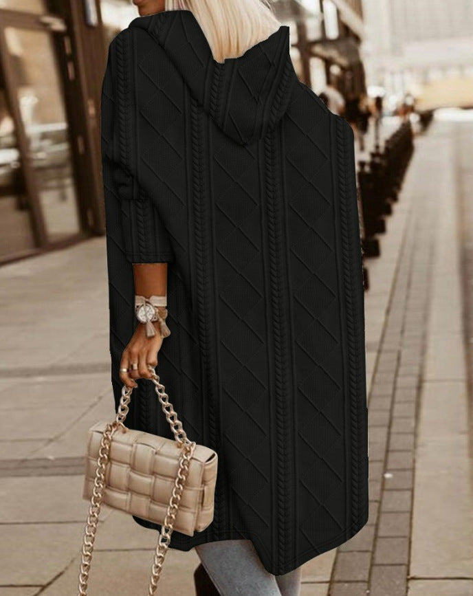 Madison | Cozy Hooded Cable Knit Cardigan - Elle Melbourne