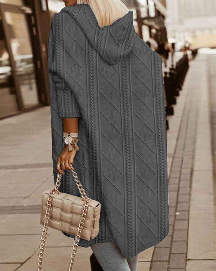 Madison | Cozy Hooded Cable Knit Cardigan - Elle Melbourne